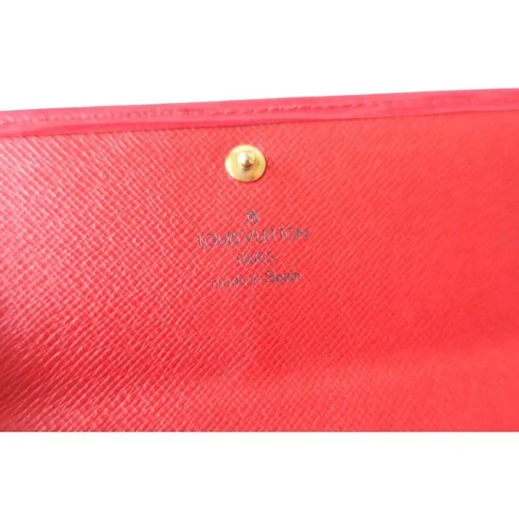 409099F V Louis Vuitton Wallet Long Sarah Bifold Red Epi - Picture 3 of 11